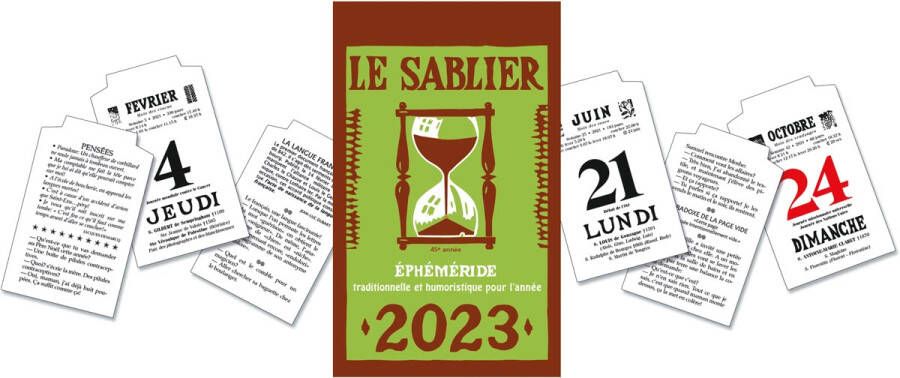 Merkloos Dagblokkalender Le Sablier 2023 display van 30 stuks