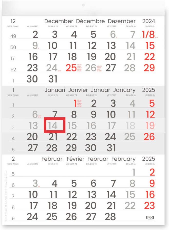 HELIOS 3 Maandkalender 2022 Manager compact formaat - Foto 1