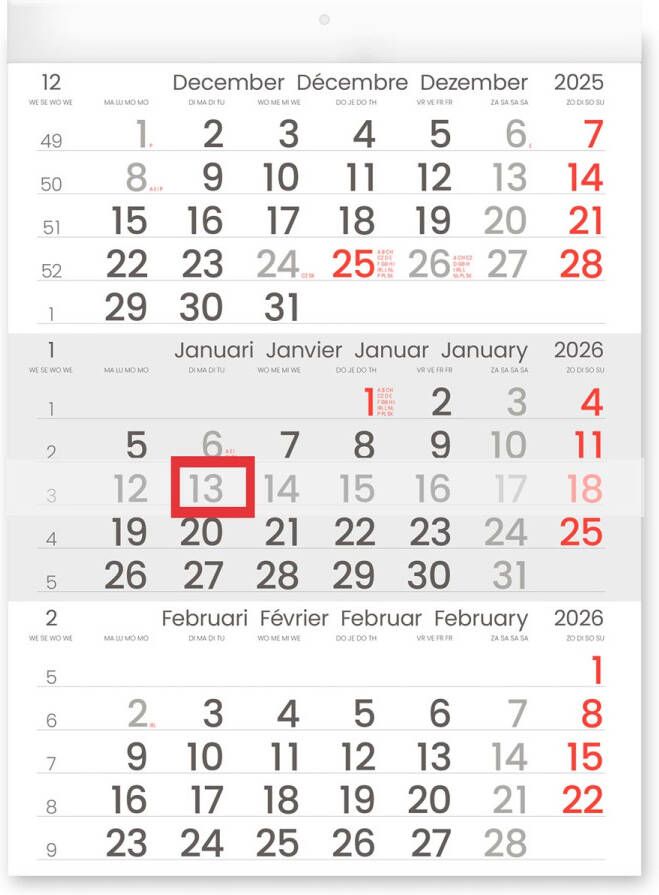 HELIOS 3 Maandkalender 2022 Manager compact formaat