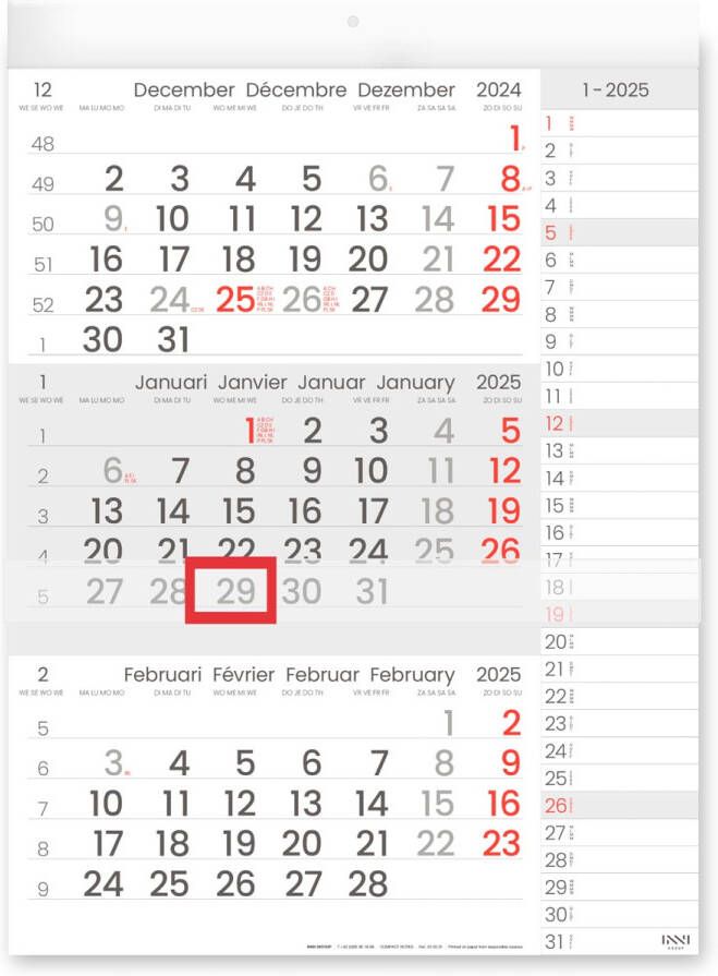 HELIOS 3 Maandkalender 2022 Manager compact formaat notes - Foto 1