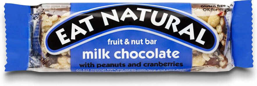 Eat Natural reep fruit noten melkchocolade 45 g pak van 12 stuks