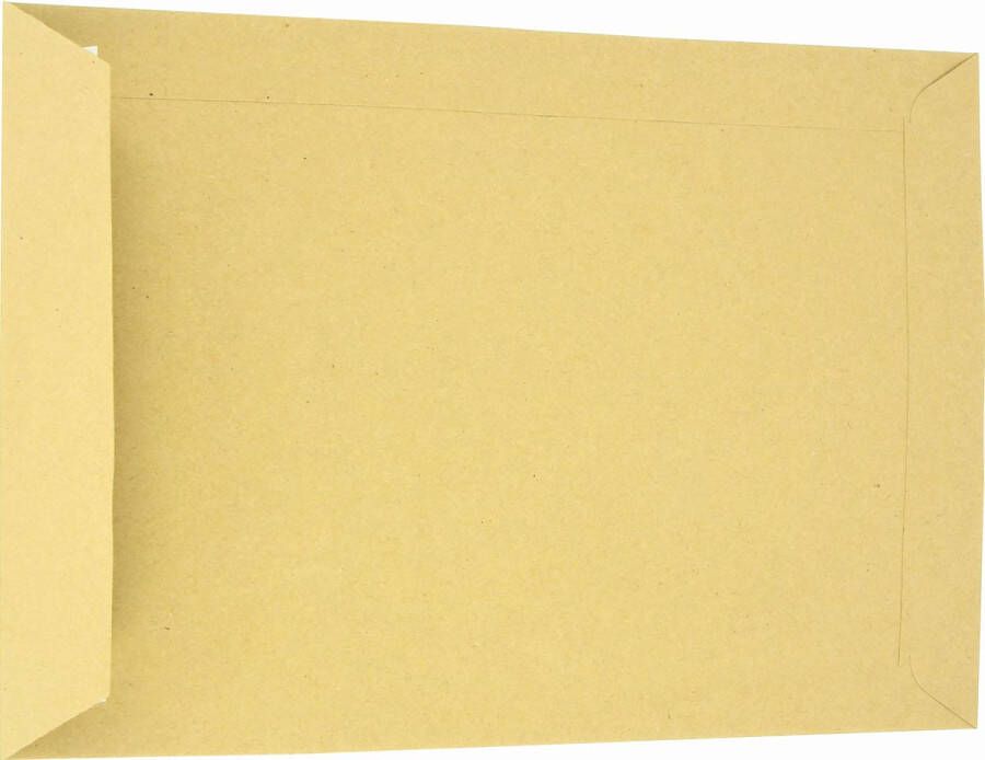Merkloos Enveloppen ft 162 x 229 mm stripsluiting uit kraft papier van 90 g bruin doos van 500 stuks