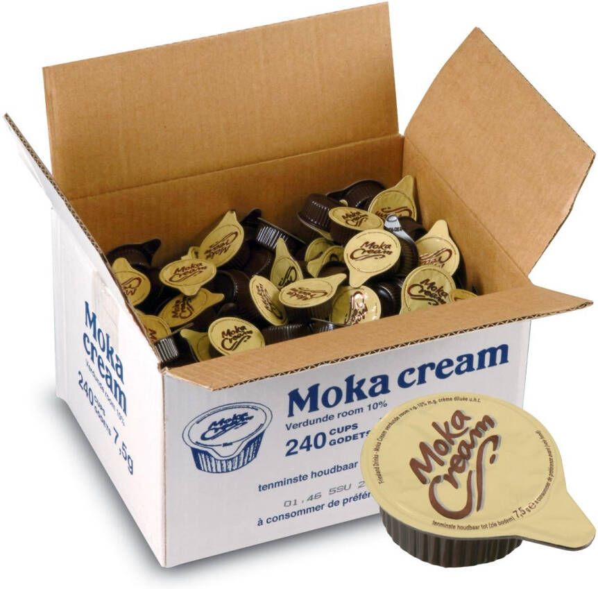 Merkloos Geconcentreerde melk 7 5 ml Moka cream doos van 240 stuks