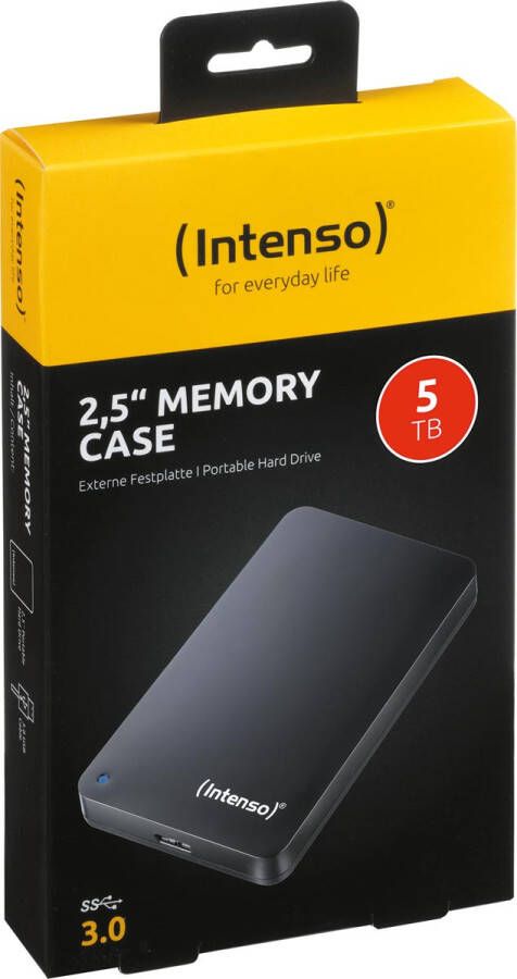 Merkloos Intenso Memory Case draagbare harde schijf 5 TB zwart