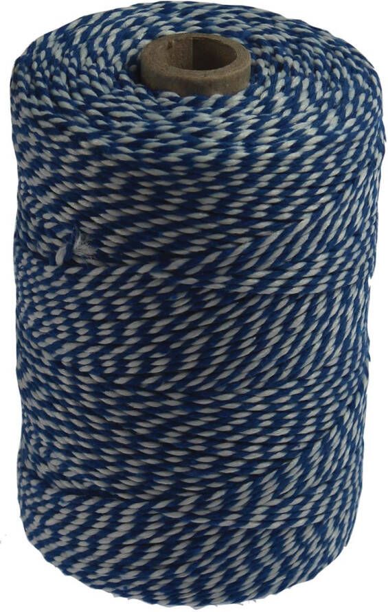 Merkloos Katoentouw blauw-wit klos van 200 g ongeveer 250 m