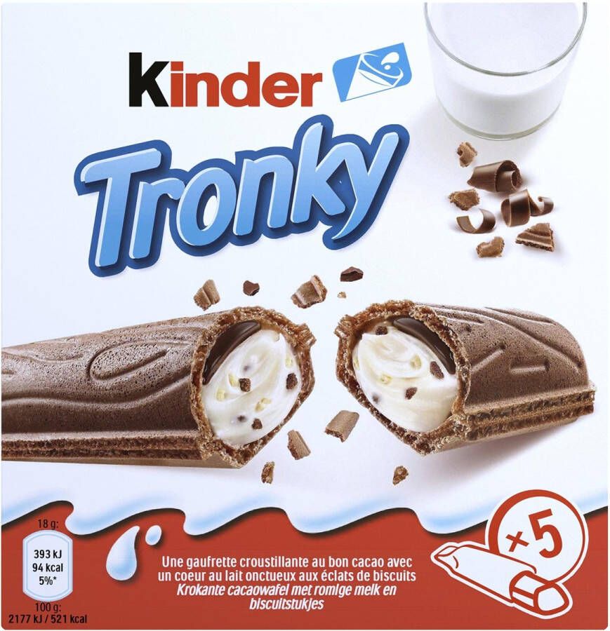 Merkloos Kinder koek Tronky doos van 5 stuks