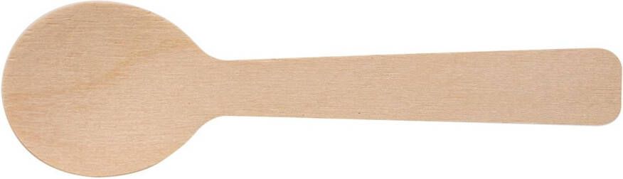 Merkloos Koffielepel uit hout gecoat 96 mm pak van 100 stuks