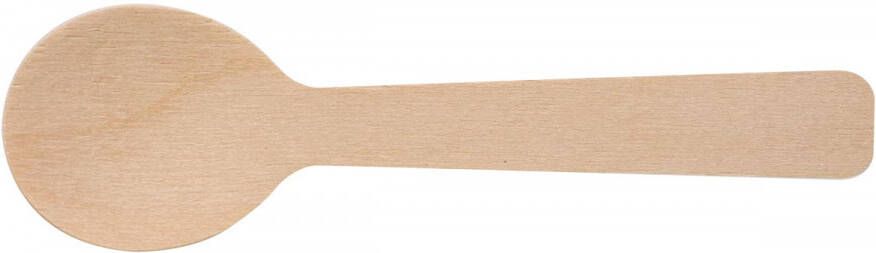 Merkloos Koffielepel uit hout gecoat 96 mm pak van 100 stuks