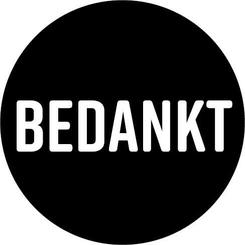 Merkloos KP etiket "Bedankt" diameter 40 mm rol van 250 stuks