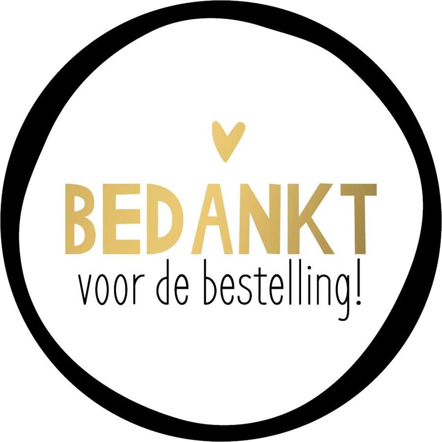 Merkloos KP etiket "Bedankt voor de bestelling" diameter 40 mm rol van 250 stuks
