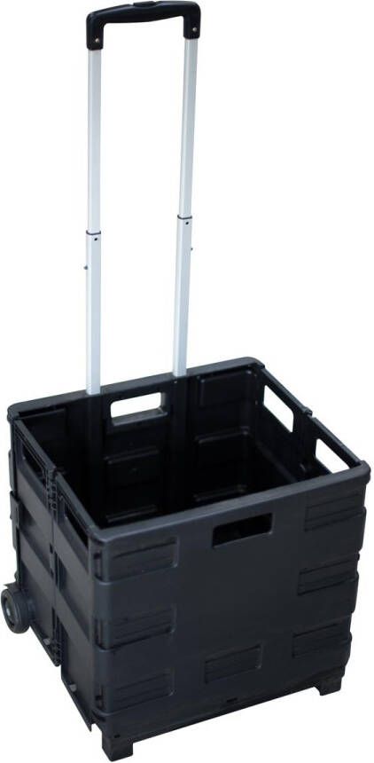 Merkloos Opvouwbare steekwagen met krat ft 38 x 40 5 x 42 cm maximum 35 kg