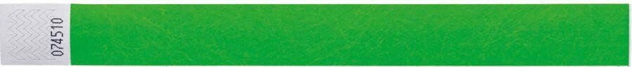 Merkloos Orakel polsbandjes Tyvek neon groen pak van 100 stuks