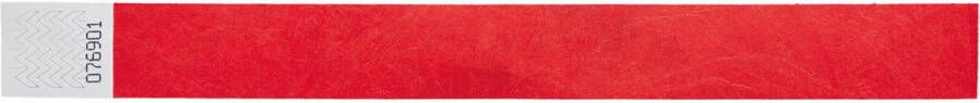 Merkloos Orakel polsbandjes Tyvek rood pak van 100 stuks