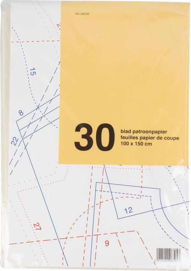 Merkloos Patroonpapier ft 100 x 150 cm pak van 30 vel