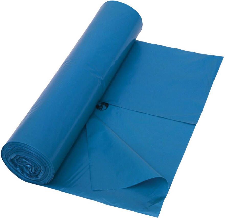 Merkloos Vuilniszak 45 micron ft 80 x 100 cm 120 liter blauw rol van 25 stuks