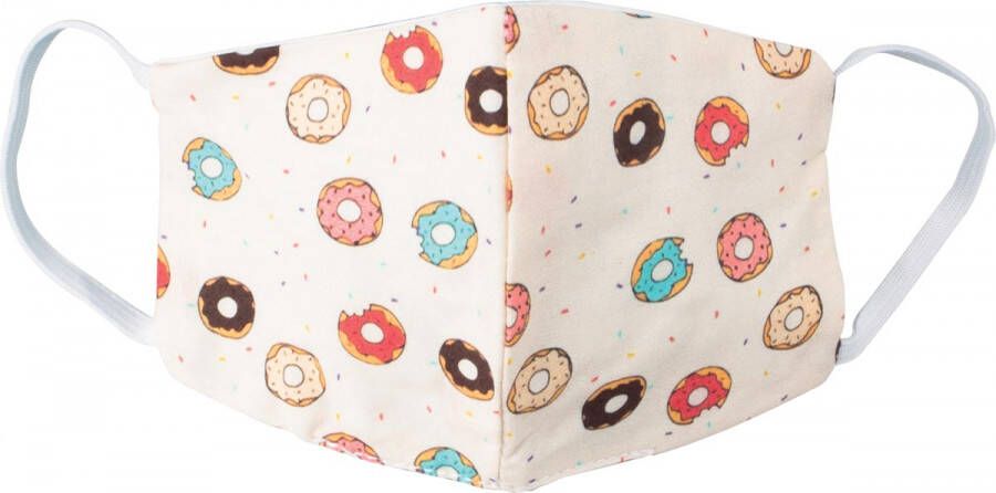 Merkloos Wasbaar mondmasker donut party motief maat: kinderen pak van 5 stuks