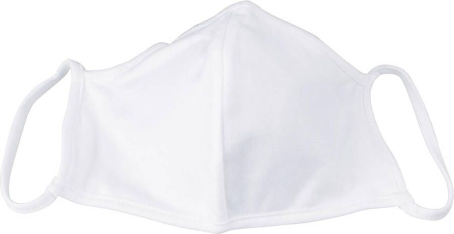 Merkloos Wasbaar mondmasker uni wit maat: kinderen pak van 5 stuks
