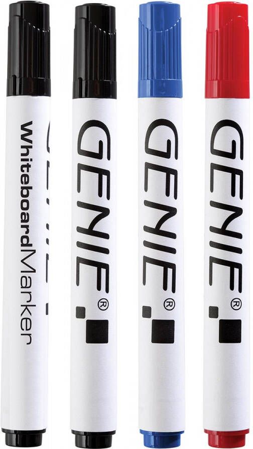 Merkloos Whiteboardmarker etui van 4 stuks in geassorteerde kleuren