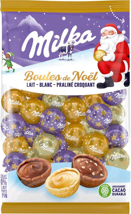 Milka Kerstballen zak van 350 g