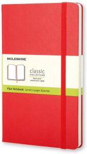 Moleskine notitieboek ft 13 x 21 cm effen harde cover 240 blad rood