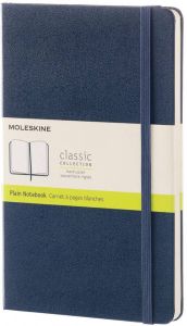 Moleskine notitieboek ft 13 x 21 cm effen harde cover 240 blad saffier