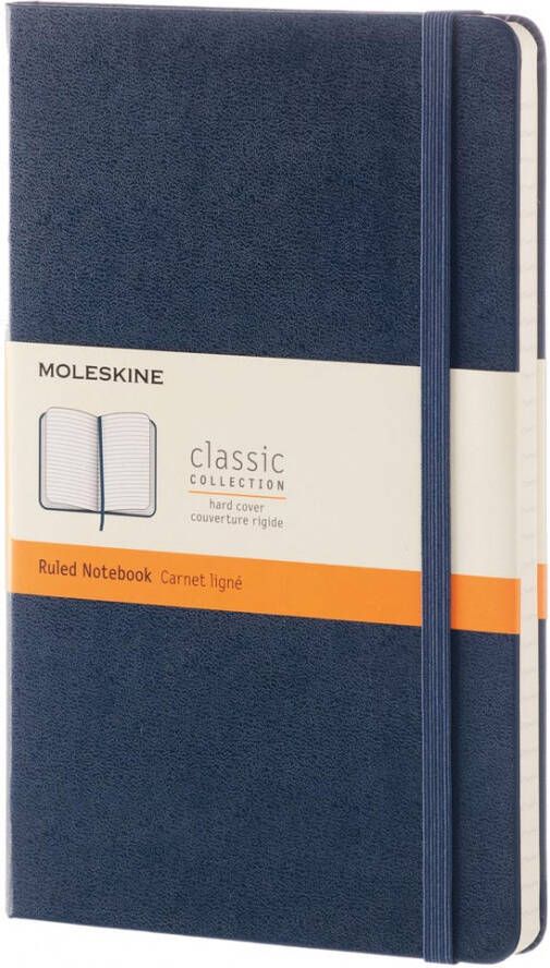 Moleskine notitieboek ft 13 x 21 cm gelijnd harde cover 240 blad saffier