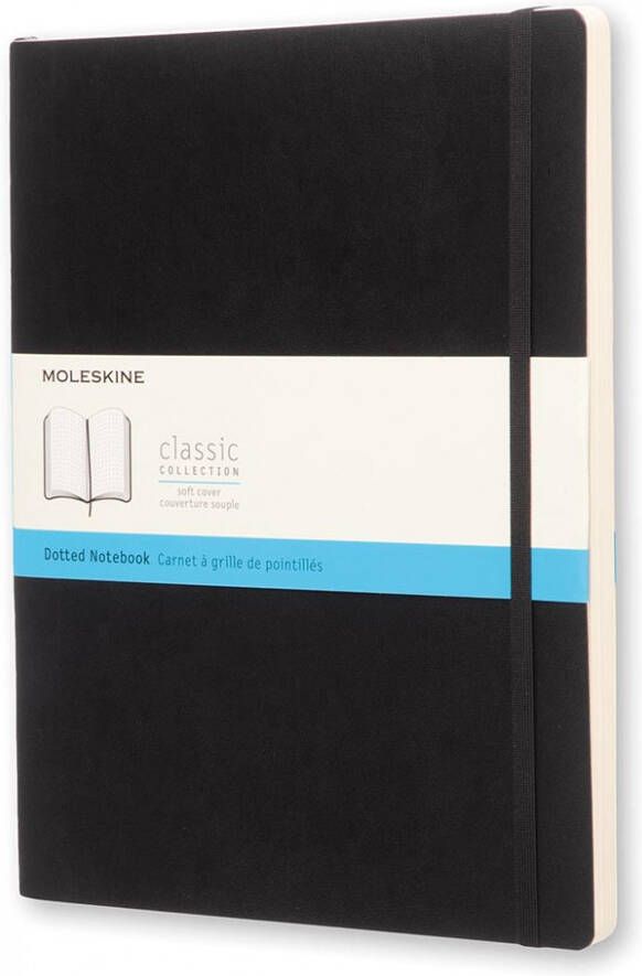 Moleskine notitieboek ft 19 x 25 cm puntraster harde cover 192 blad zwart