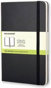 Moleskine notitieboek ft 9 x 14 cm effen harde cover 192 bladzijden zwart