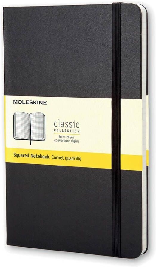 Moleskine notitieboek ft 9 x 14 cm geruit harde cover 192 bladzijden zwart - Foto 2