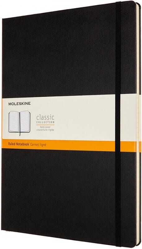 Moleskine notitieboek ft A4 gelijnd harde cover 192 blad zwart