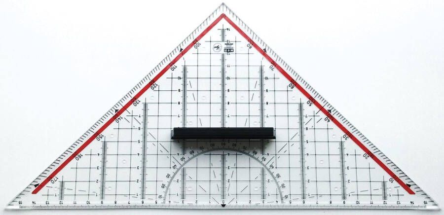 M&R Geodriehoek M&amp R 300mm plexiglas transparant