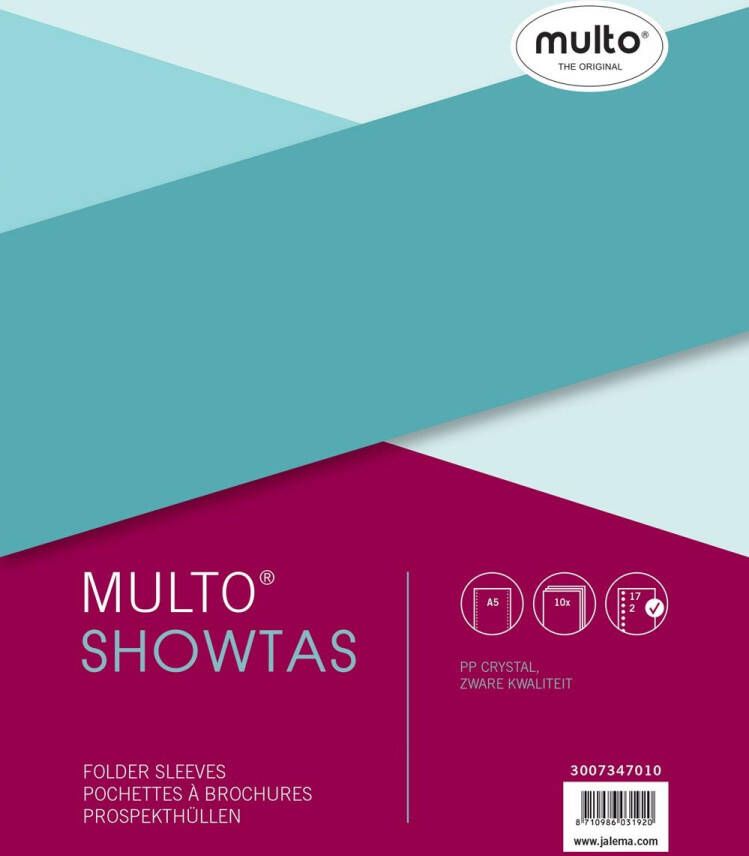Multo geperforeerde showtas ft A5 17-gaatsperforatie glashelder
