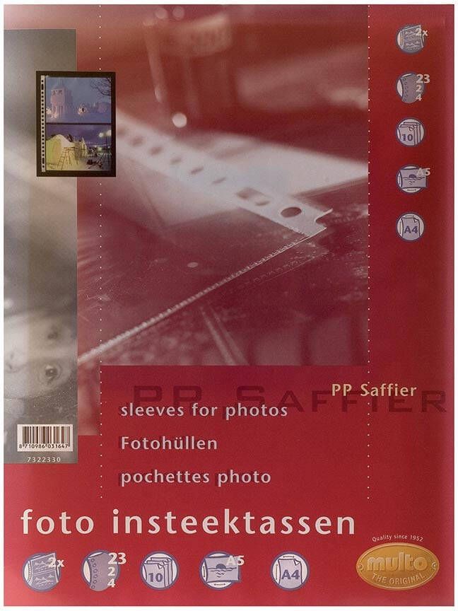 Multo geperforeerde showtas voor foto&apos;s ft A5 2 vakken pak van 10 stuks