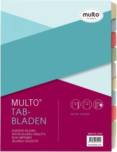 Multo Jalema Economy tabbladen ft A4 2- 4- en 23 gaatsperforatie geassorteerde kleuren per set