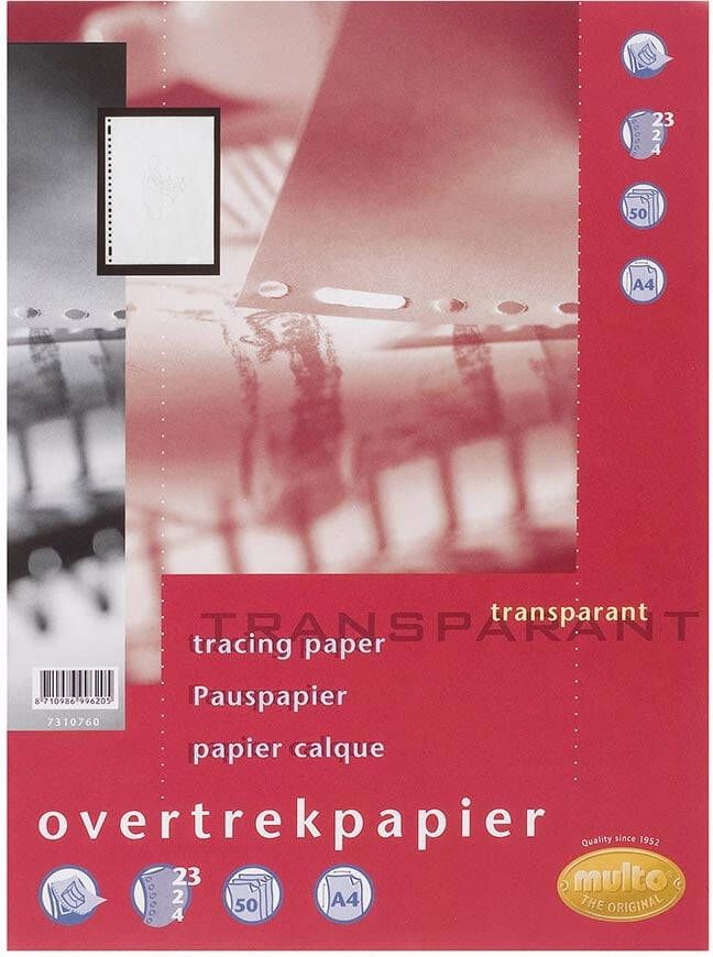 Multo Interieur overtrekpapier A4 23-gaats 50 vel