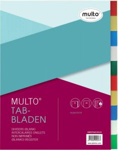 Multo tabbladen voor ft A4 23-gaatsperforatie 10-delig geassorteerde kleuren