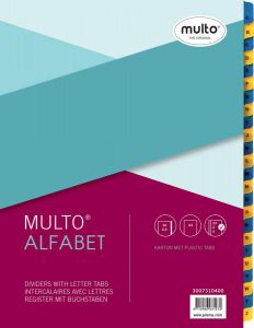 Multo tabbladen voor ft A4 23 gaatsperoforatie uit karton 24 tabs van A Z geel blauw