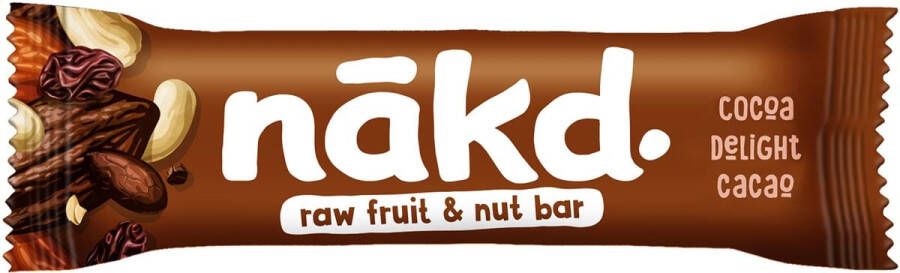 Nakd Cocoa Delight reep van 35 g pak van 18 stuks