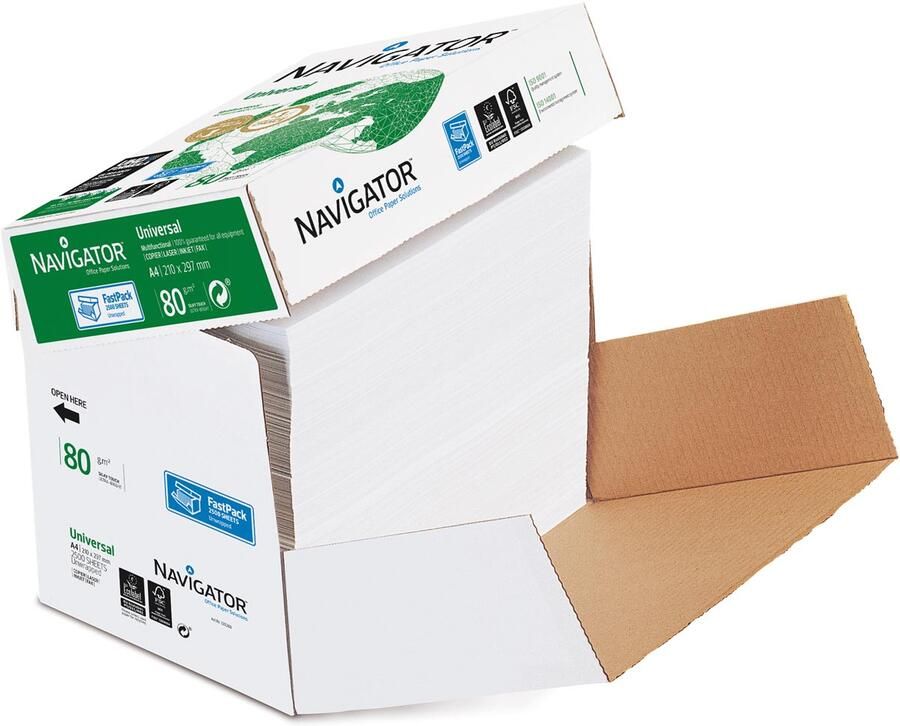 Navigator Kopieerpapier Universal Nonstop A4 80gr wit 2500 vel