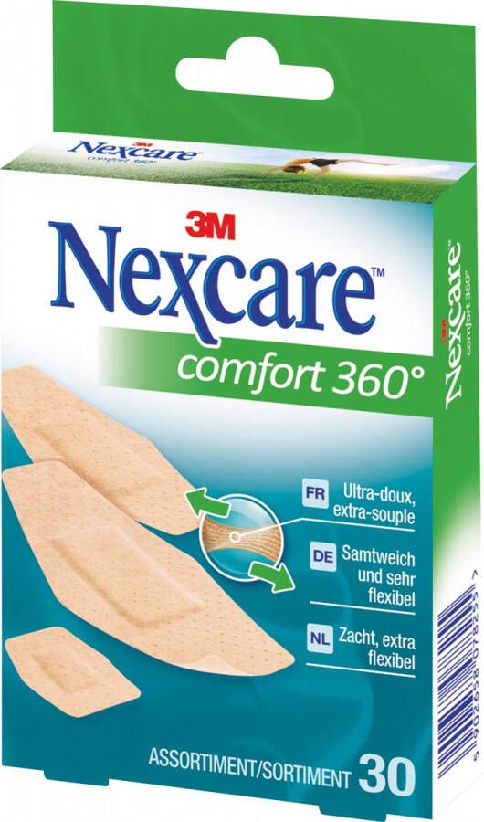 Nexcare 3M pleister Comfort 360° 3 formaten pak van 30 stuks