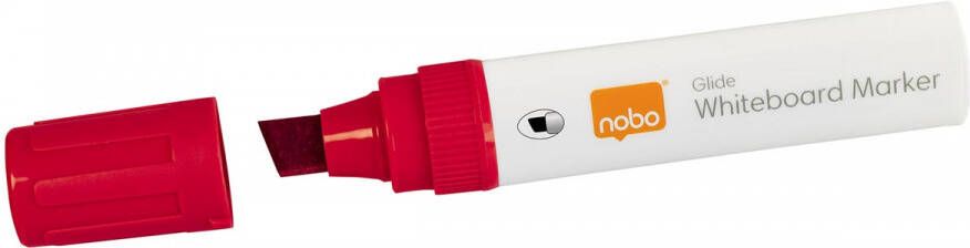 Nobo Glide Jumbo whiteboardmarker beitelvormige punt pak van 4 stuks rood