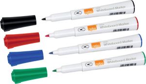 Nobo Glide whiteboardmarker pak van 4 stuks geassorteerde kleuren