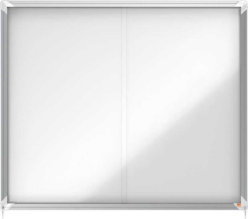 Nobo Premium Plus binnenvitrine schuifdeuren met hoekslot magnetisch 15 x A4