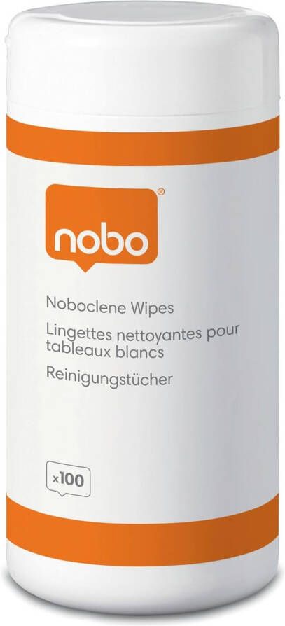 Nobo Whiteboard reinigingsdoekjes pot met 100 stuks - Foto 2