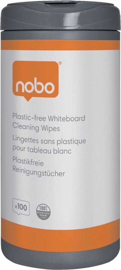 Nobo vochtige reinigingsdoekjes voor whiteboard 100 stuks