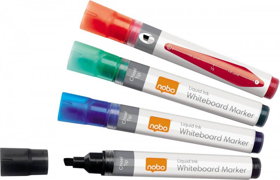 Nobo whiteboardmarker beitelvormige punt pak van 10 stuks geassorteerde kleuren
