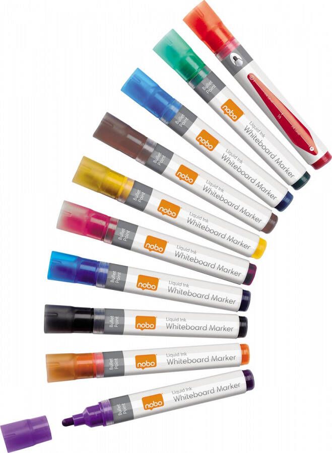 Nobo whiteboardmarker, ronde punt, pak van 10 stuks, geassorteerde kleuren online kopen