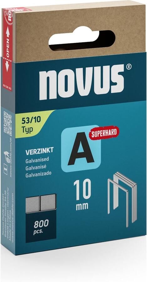 Novus nietjes A 53 10 Super Hard doos met 800 nietjes