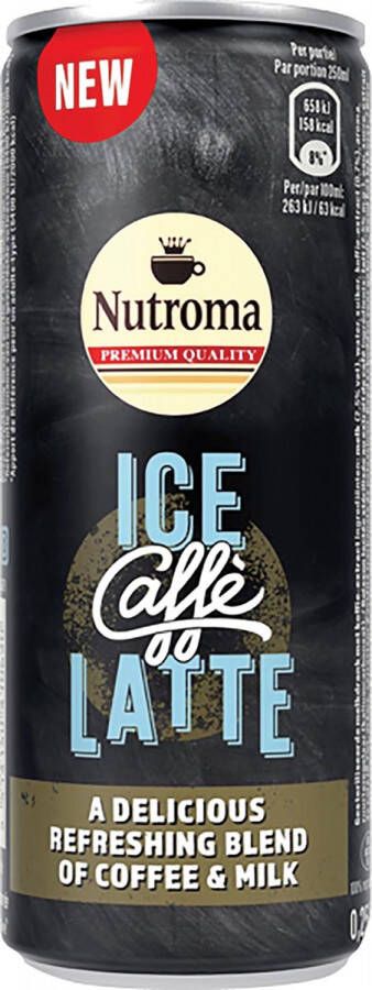 Nutroma Ice Caffè Latte blik van 25 cl pak 12 stuks