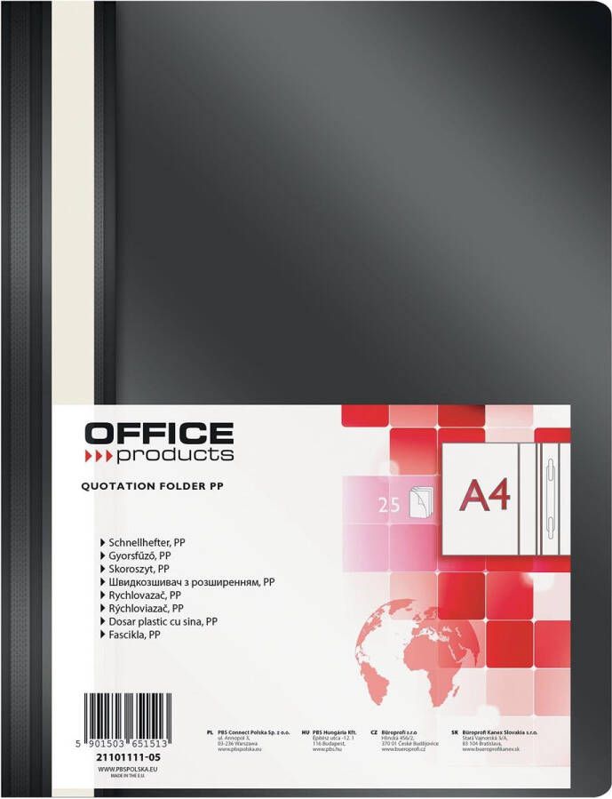 Office Products snelhechtmap zwart